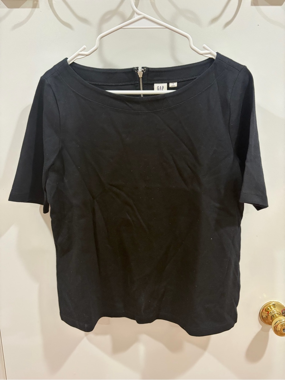 GAP Black Short Sleeve Boatneck Top